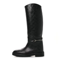 Gucci Guccissima Real Betis Glamour Calfskin Michelangelo Slim Horsebit Riding Boots 39.5 Black
