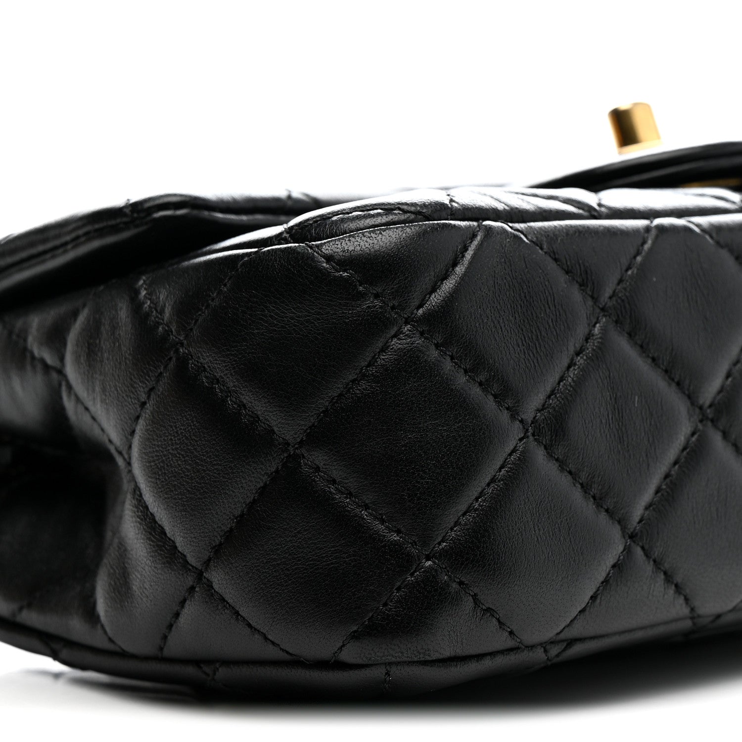 Chanel Lambskin Quilted Mini Rectangular Pearl Crush Flap Black
