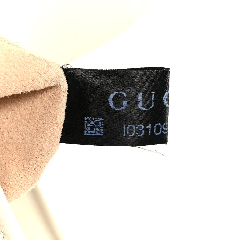 Gucci Vintage Effect Calfskin Matelasse Diagonal Mini Torchon GG Marmont Top Handle Shoulder Bag Blue Agata Mystic White