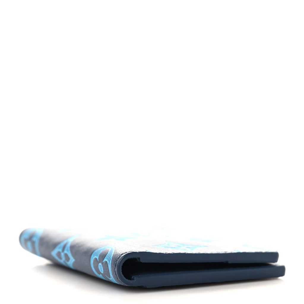 Louis Vuitton Calfskin Monogram Shadow Pocket Organizer Blue