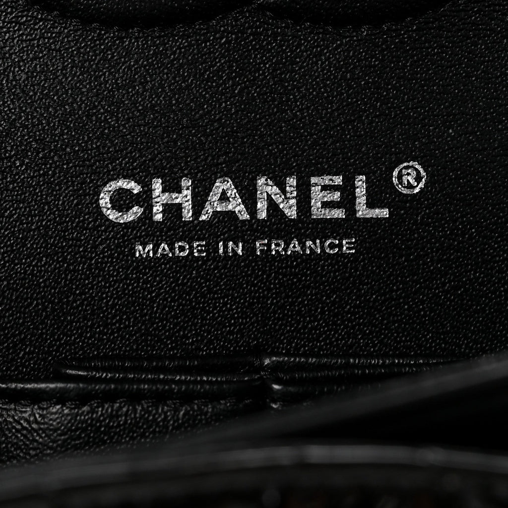 Chanel Patent Calfskin Quilted Bi-Color Medium Double Flap Black Red