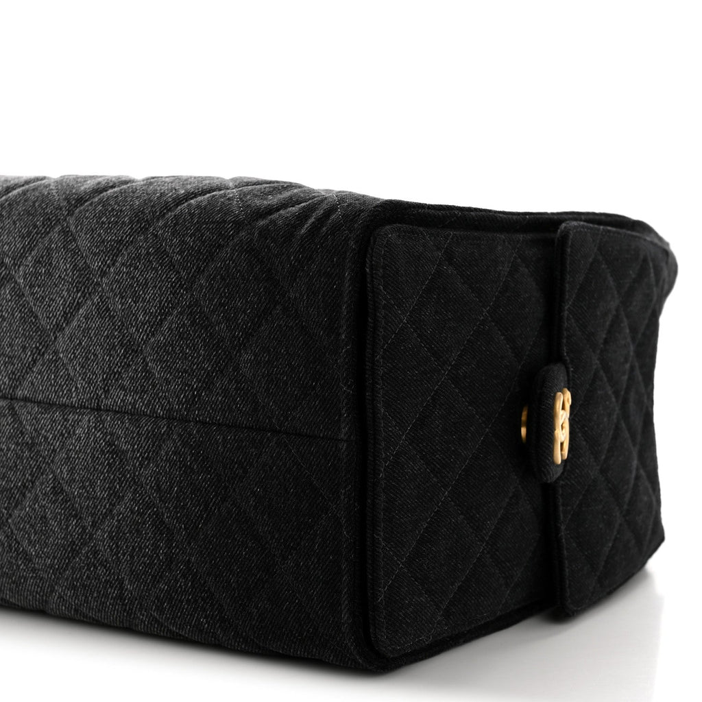 Chanel Washed Denim Quilted Medium Chanel 25 Handbag Black