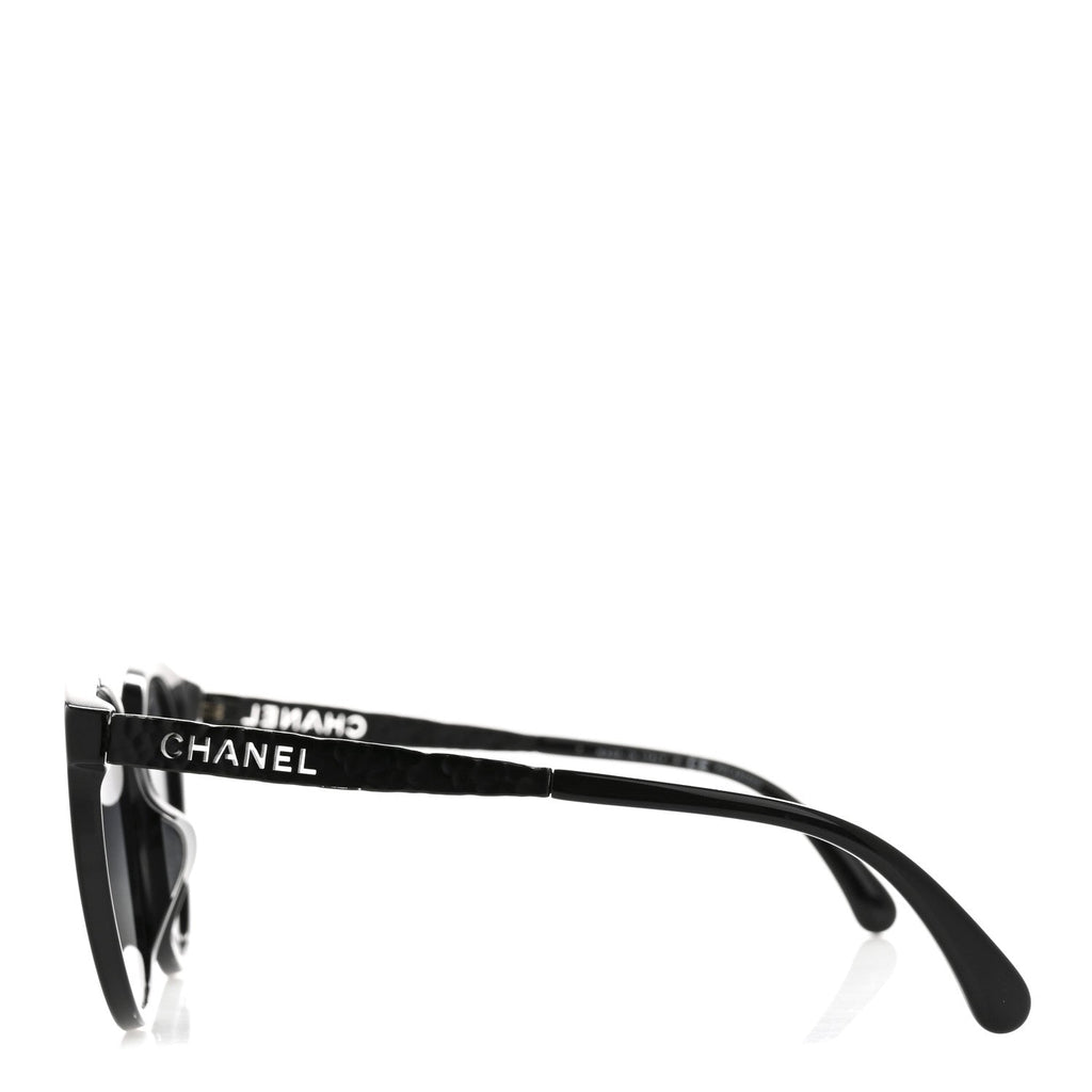 Acetate Metal Polarized Pantos Sunglasses 5440-A Black