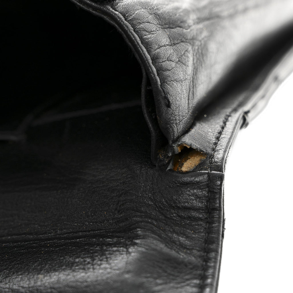 Chanel Lambskin Stitched Briefcase Bag Black