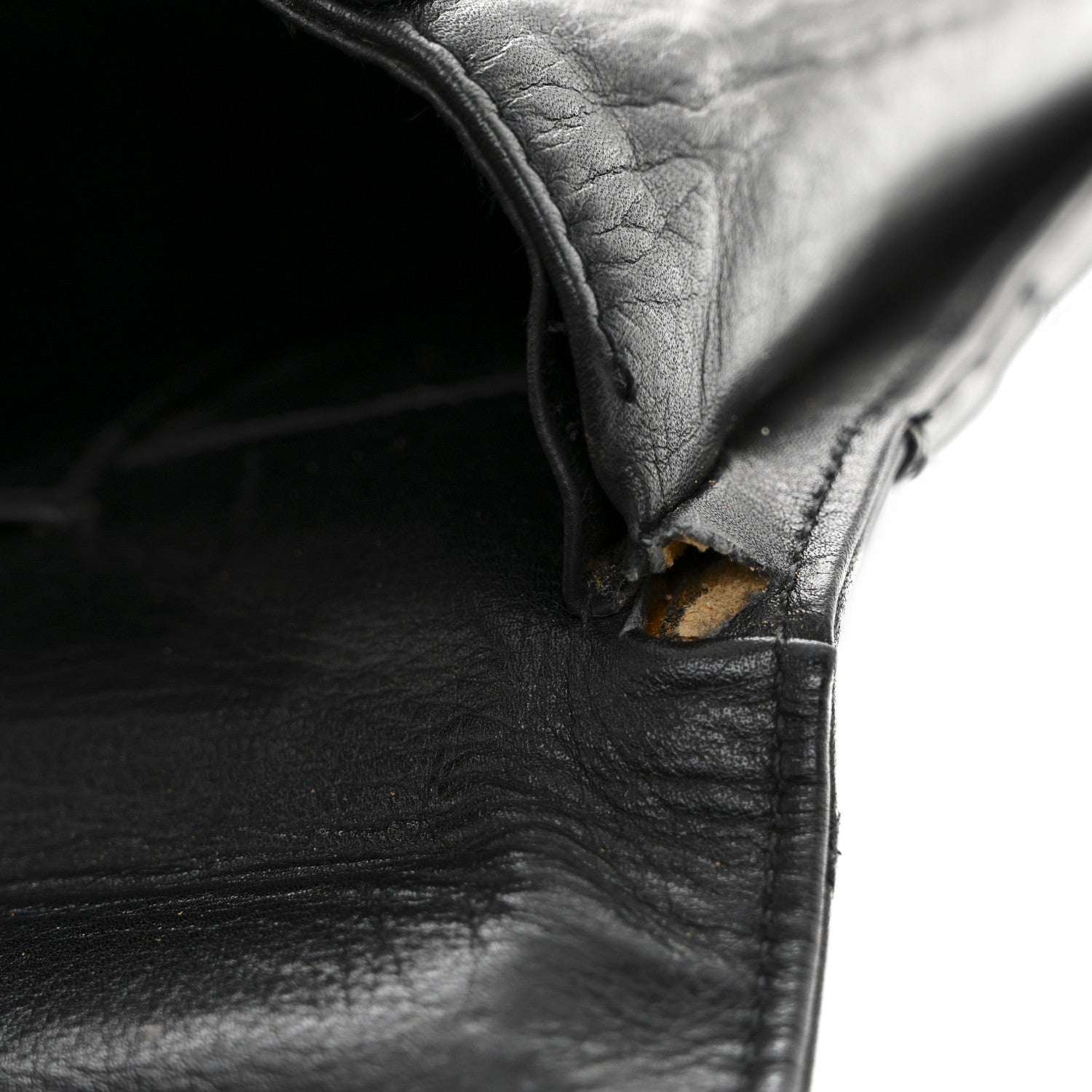 Chanel Lambskin Stitched Briefcase Bag Black