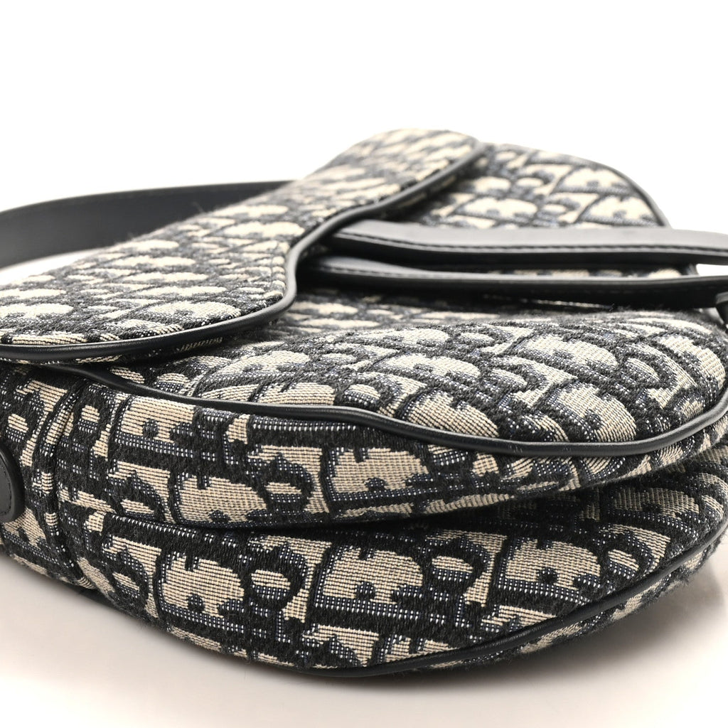 Christian Dior Oblique Saddle Bag Blue