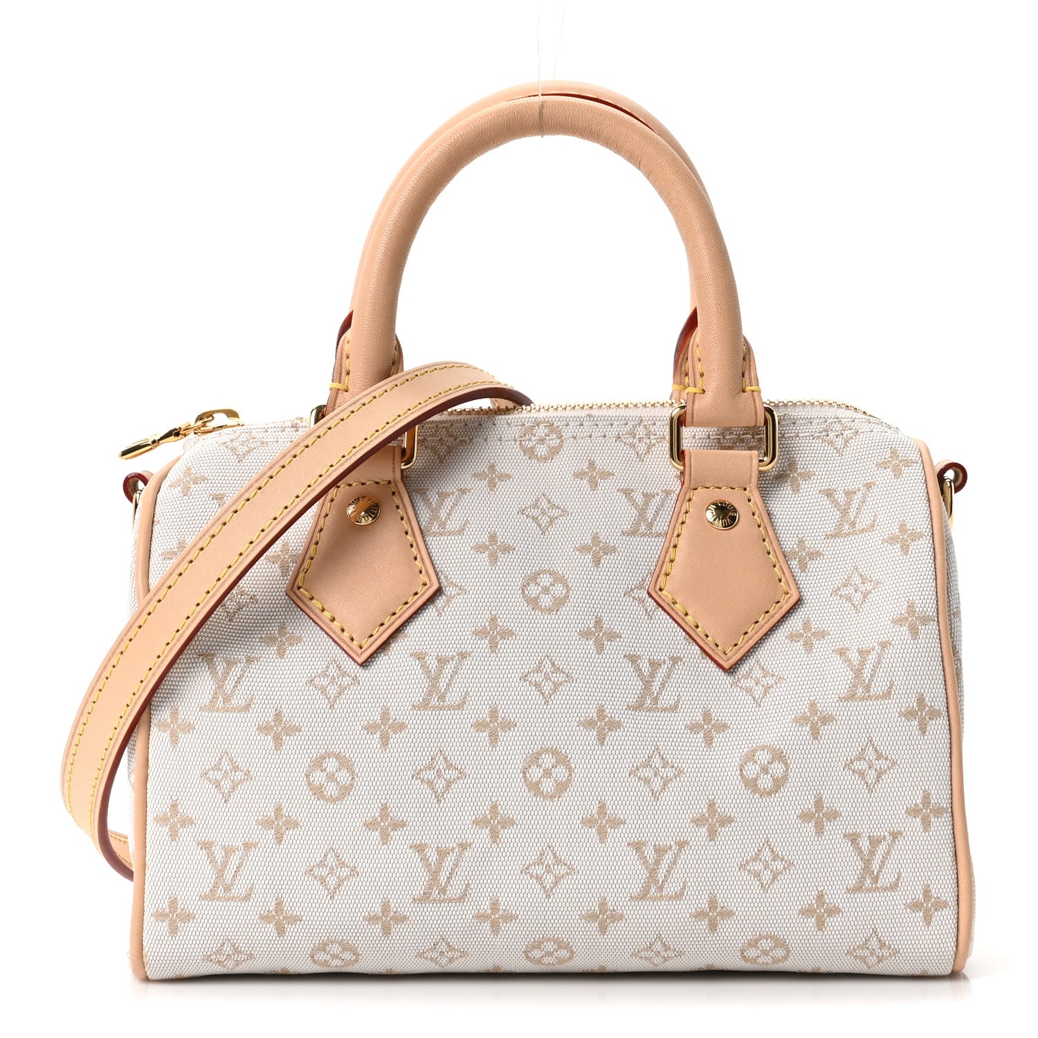 Louis Vuitton Monogram Mini Jacquard Speedy Bandouliere 20 Mastic Cream