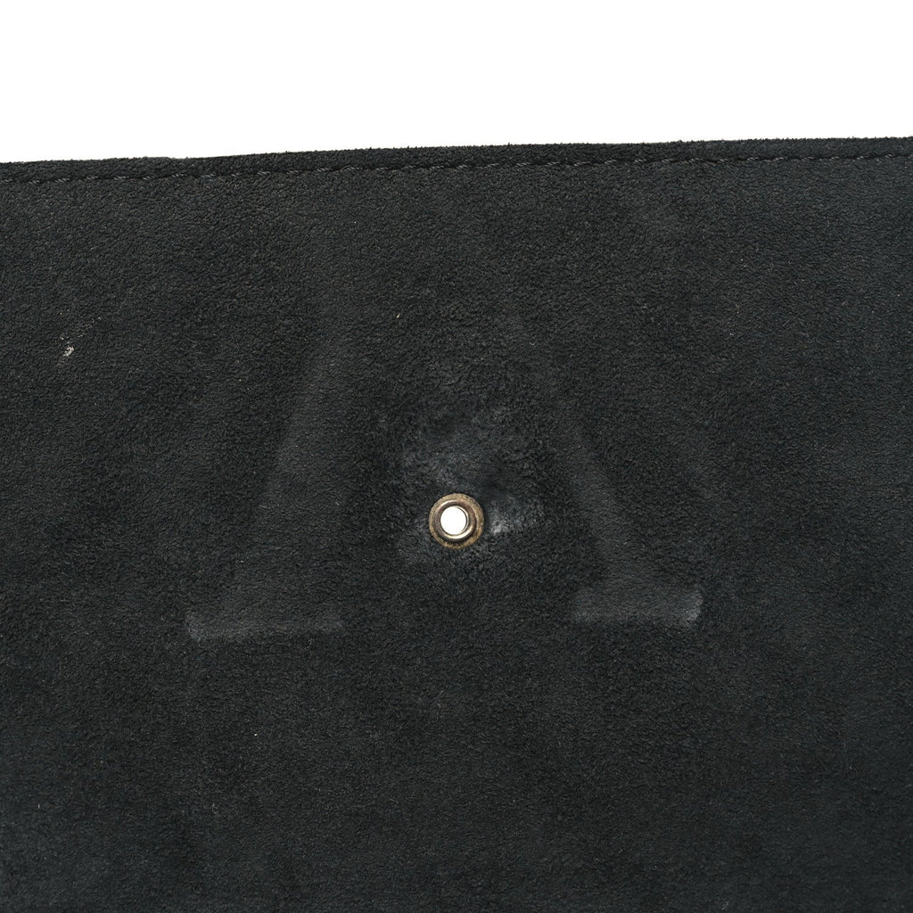 Louis Vuitton Calfskin Airy V Embossed Pochette Chain Louise GM  Black