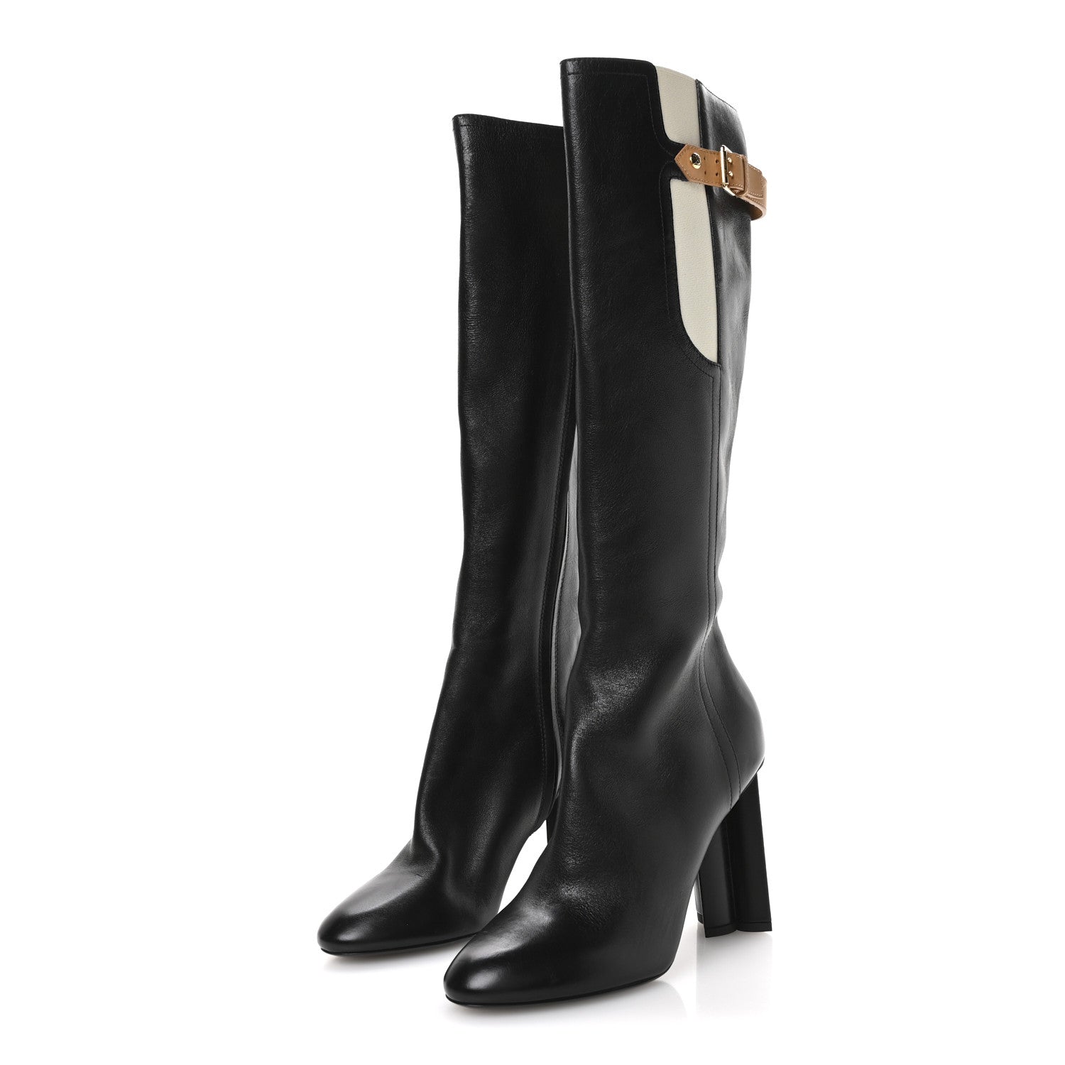 Louis Vuitton Calfskin Silhouette High Boots 40 Black