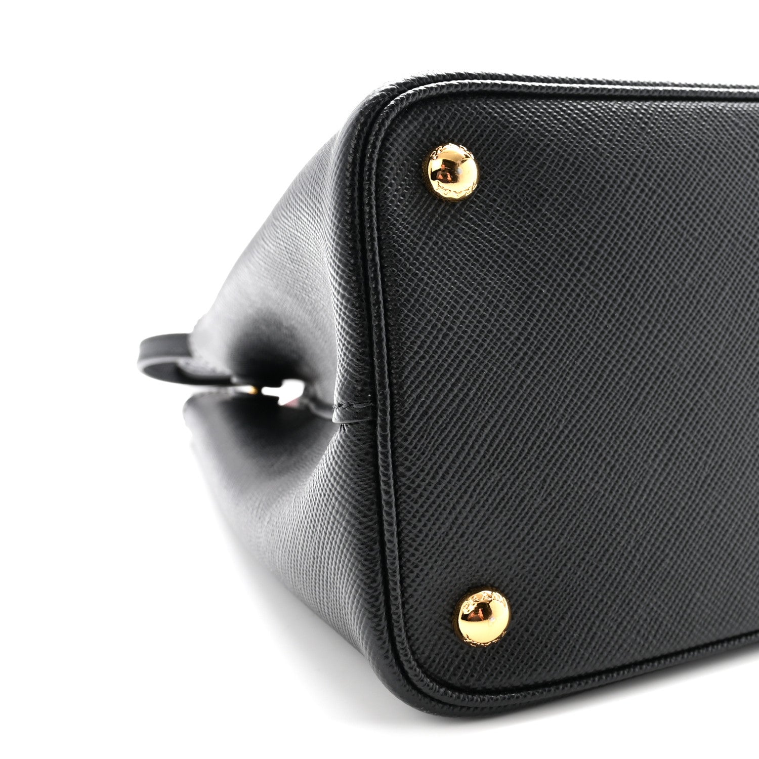Prada Saffiano Cuir Medium Double Bag Black Fuoco