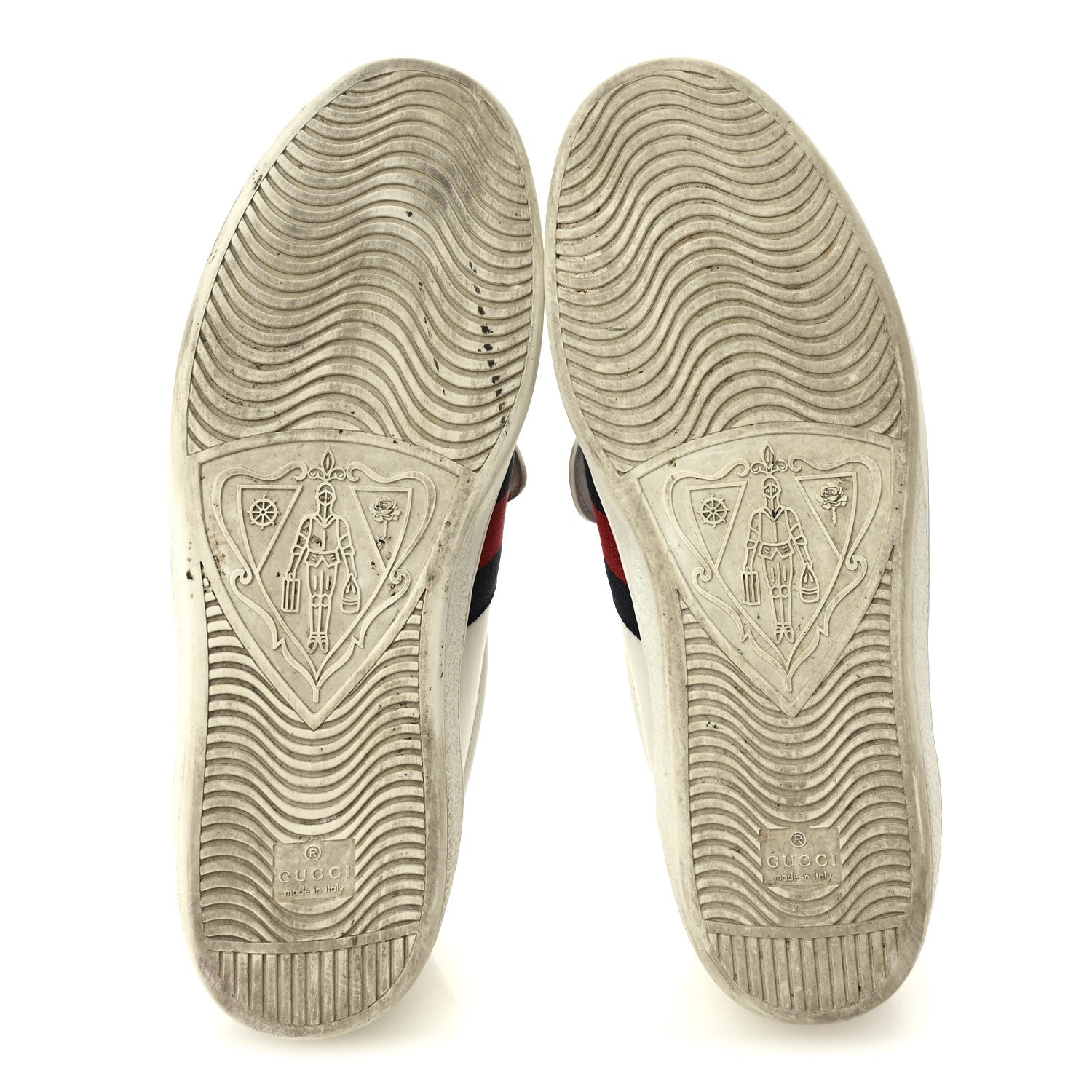 Gucci Calfskin Ayers Web Blind for Love Embroidered Mens Ace Sneakers 10 White