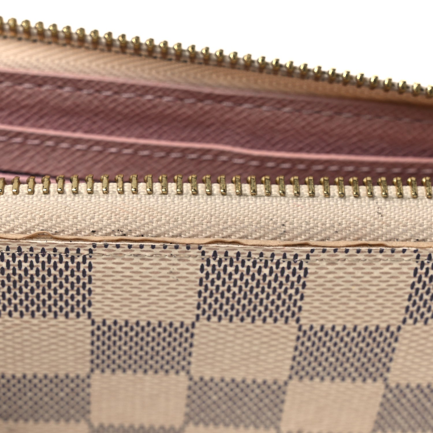 Louis Vuitton Damier Azur Clemence Wallet Rose Ballerine