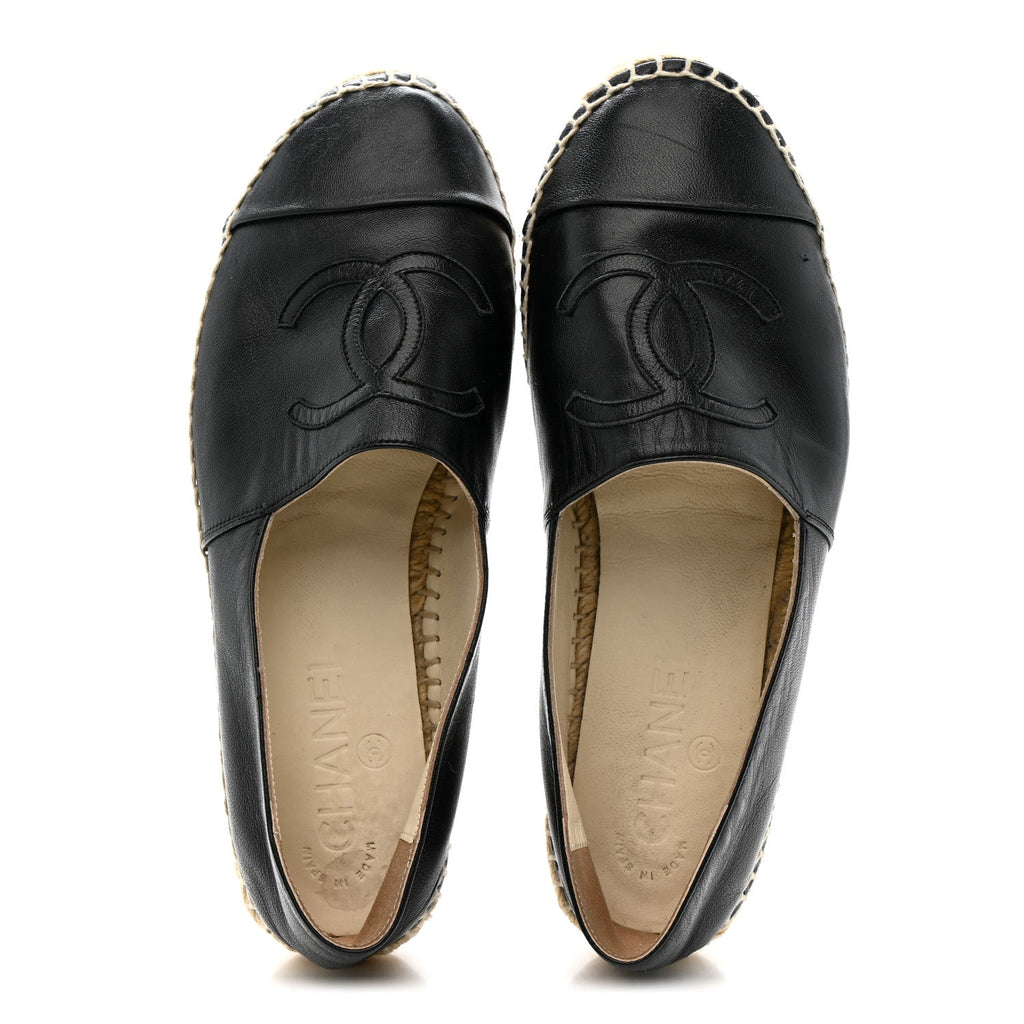 Lambskin CC Espadrilles 36 Black