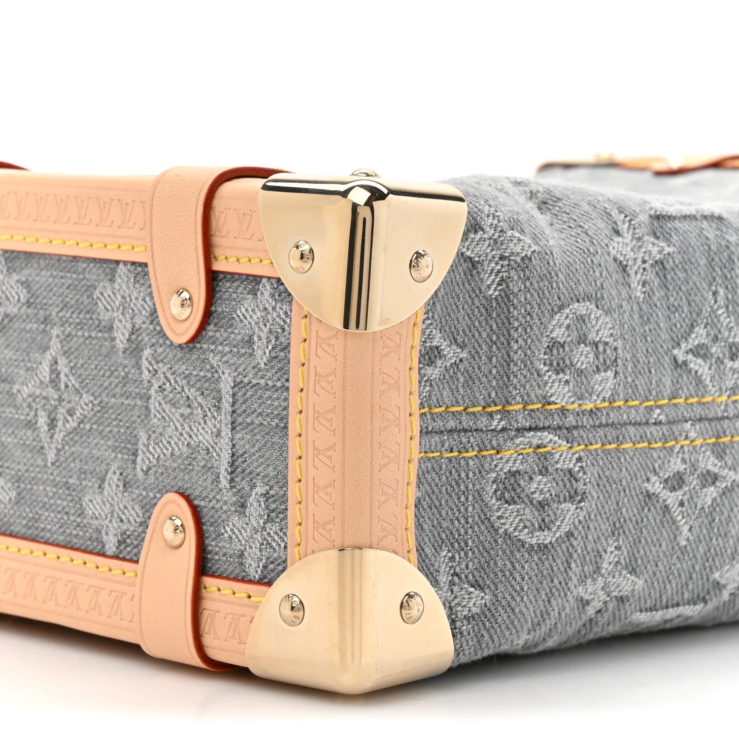 Louis Vuitton Denim Monogram Side Trunk MM Washed Gray