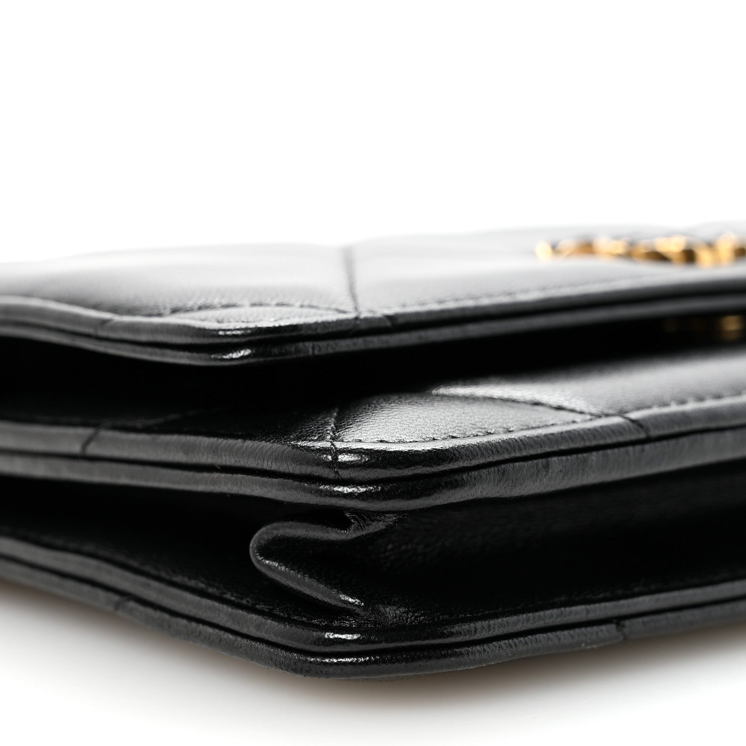 Chanel Lambskin Quilted Chanel 19 Wallet On Chain WOC Black
