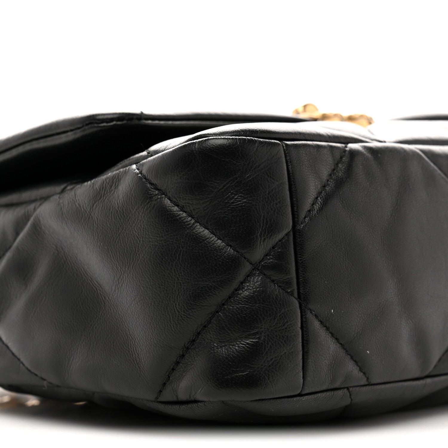 Chanel Shiny Goatskin Quilted Medium Chanel 19 Flap Black