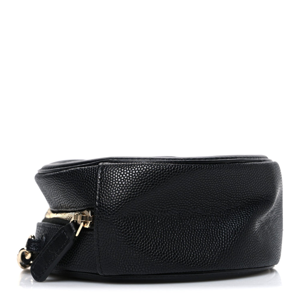 Chanel Caviar Quilted Round Filigree Crossbody Black
