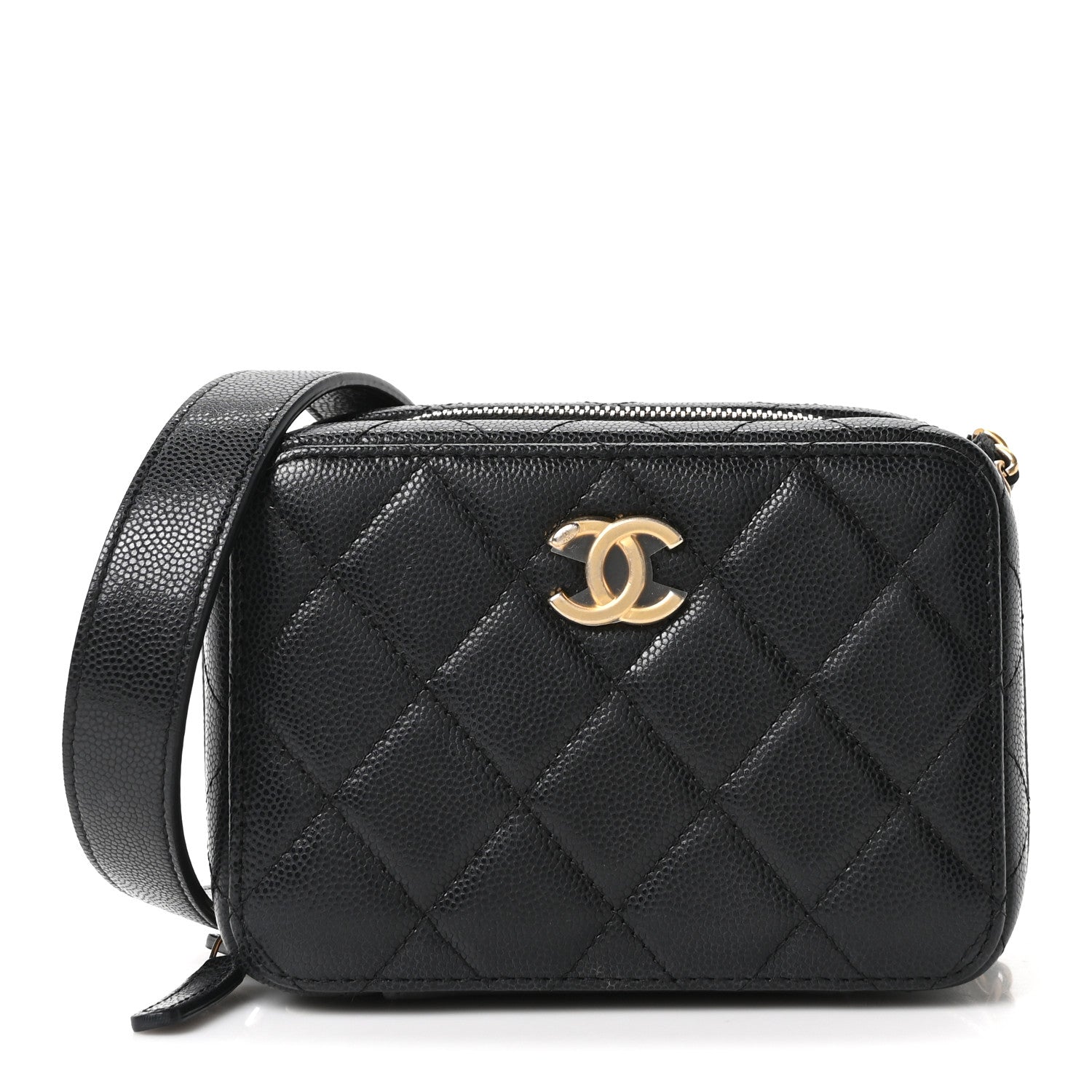 Chanel Caviar Quilted Twist Your Buttons Clutch With Chain Black