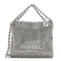 Chanel Crystal Embellished Metallic Lambskin Mini Chanel 22 Silver