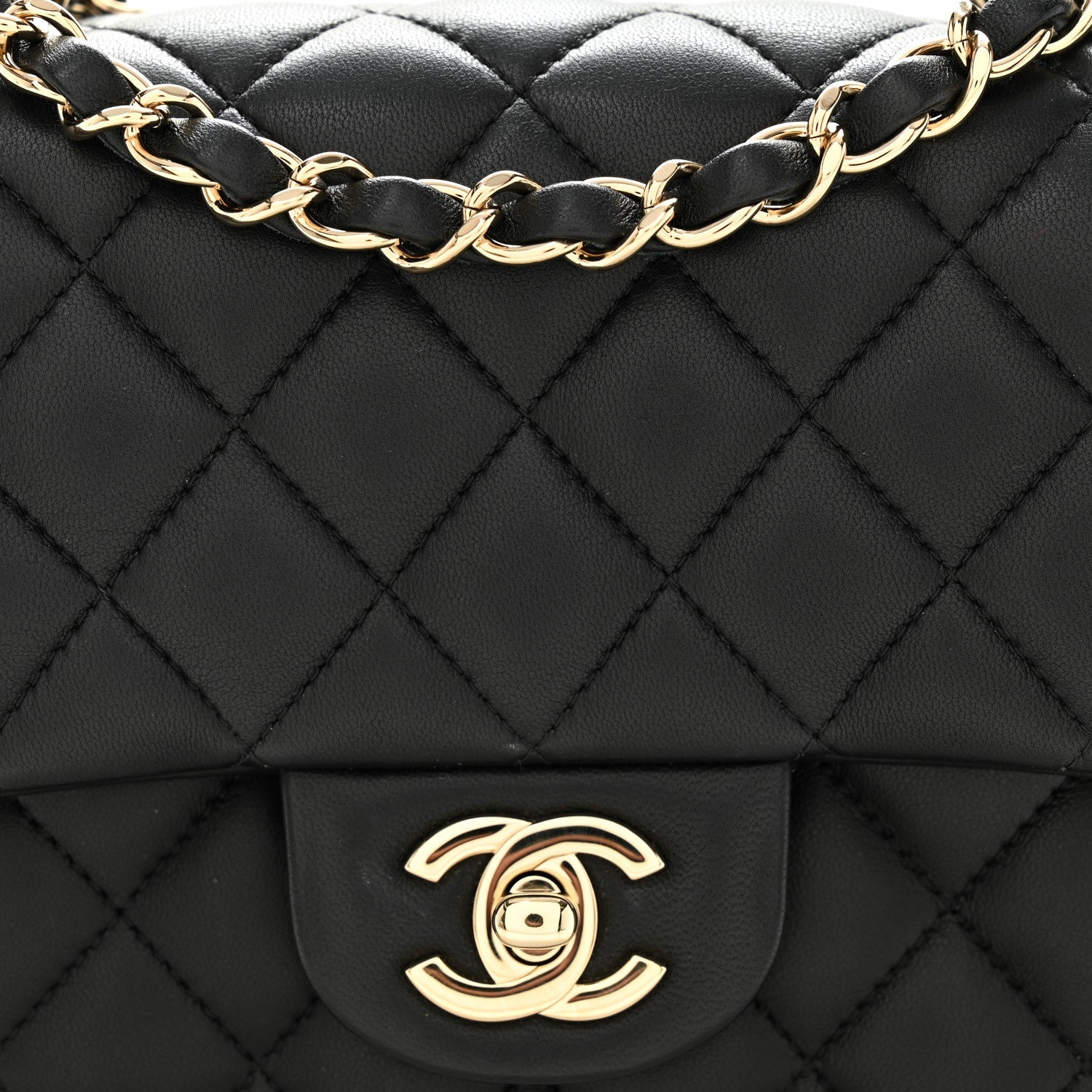 Chanel Lambskin Quilted Mini Square Flap Black