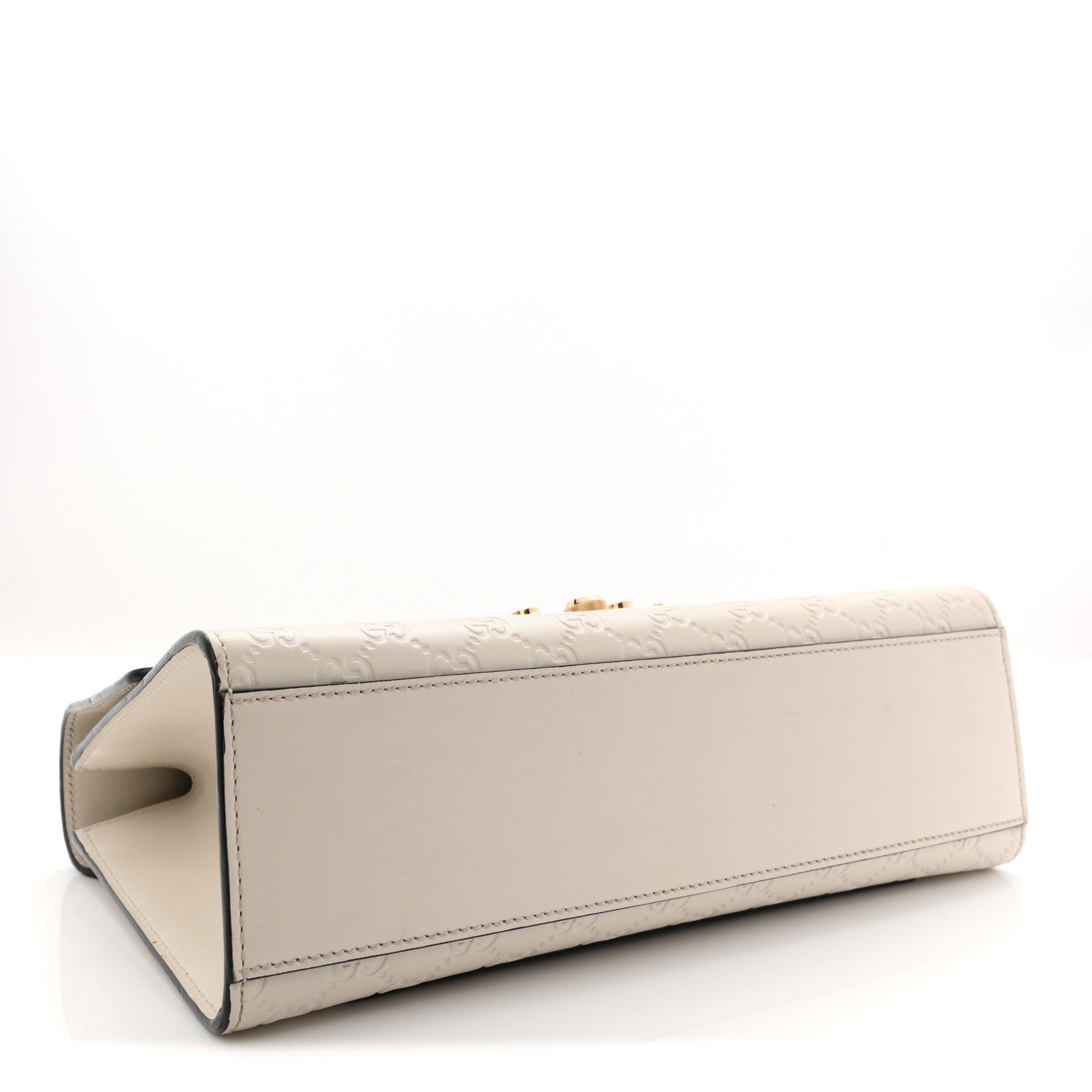 Gucci Guccissima Medium Padlock Shoulder Bag Black Mystic White