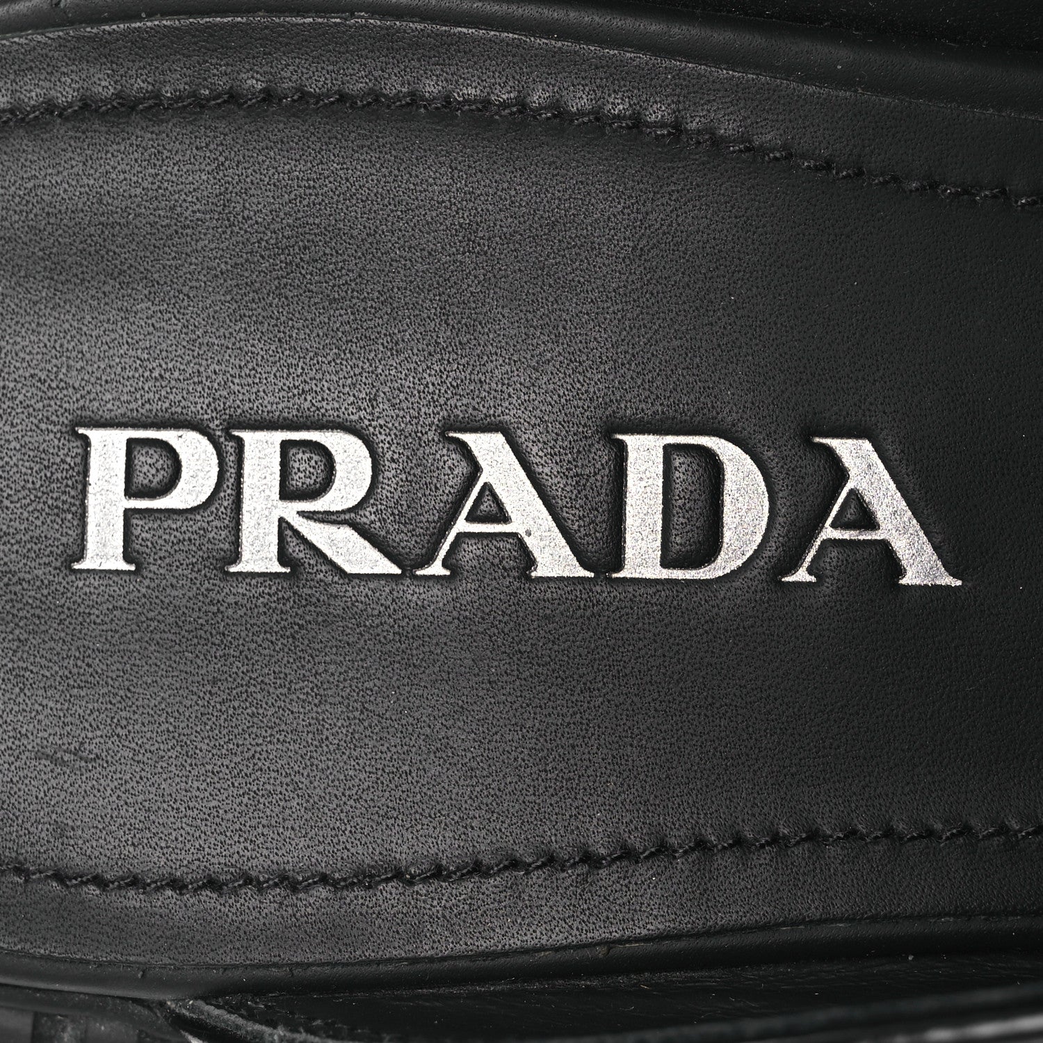Prada Spazzolato Triangle 40mm Loafer Mules 37 Black