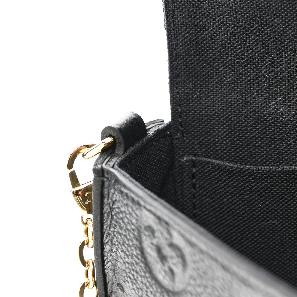 Louis Vuitton Empreinte Pochette Felicie Chain Wallet Black