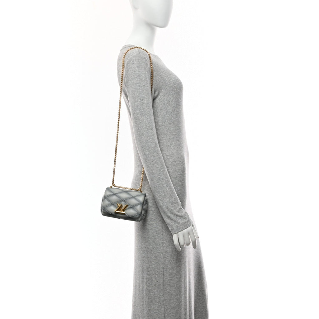 Louis Vuitton Lambskin Malletage Pico GO-14 Ecume Gray