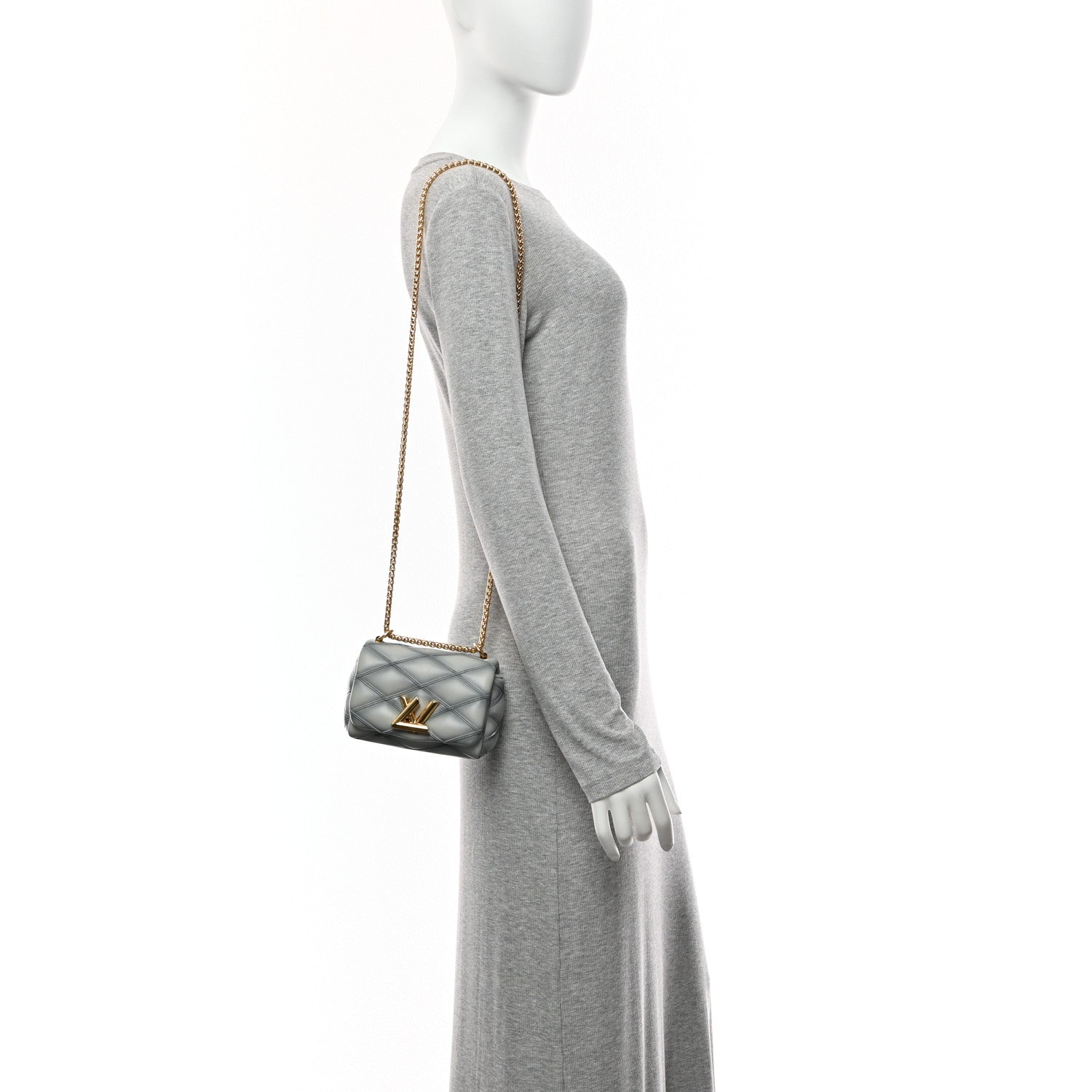 Louis Vuitton Lambskin Malletage Pico GO-14 Ecume Gray