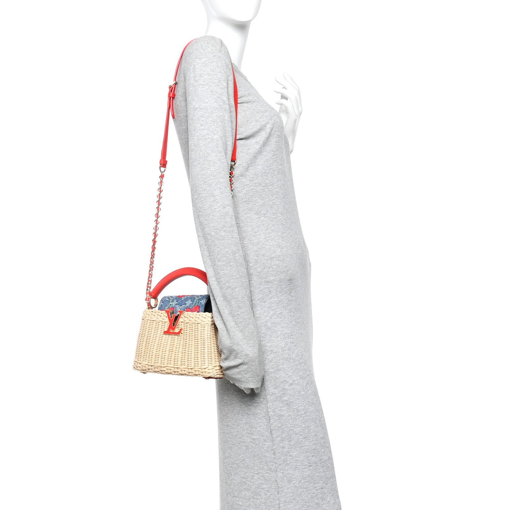 Louis Vuitton LV X TM Rattan Denim Calfskin Cerises Capucines Mini
