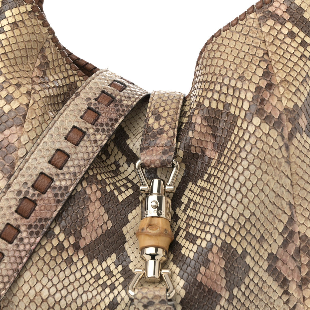 Gucci Snakeskin Large New Jackie Shoulder Bag Multicolor