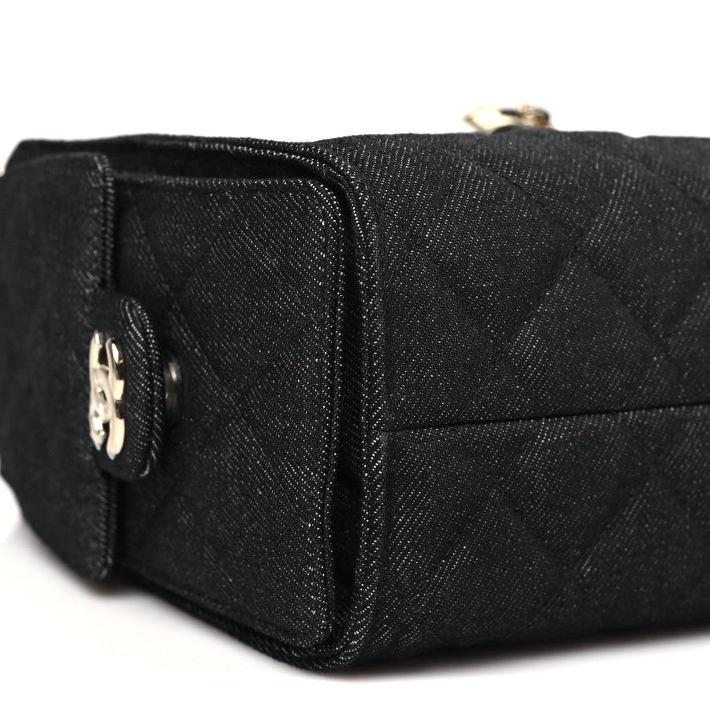Chanel Denim Quilted Mini Chanel 25 Handbag Dark Blue