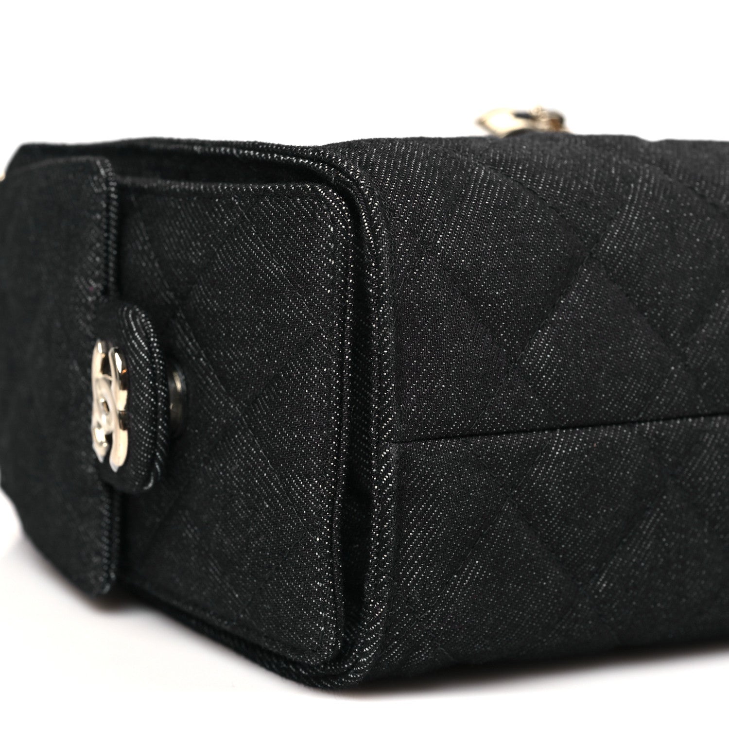 Chanel Denim Quilted Mini Chanel 25 Handbag Dark Blue
