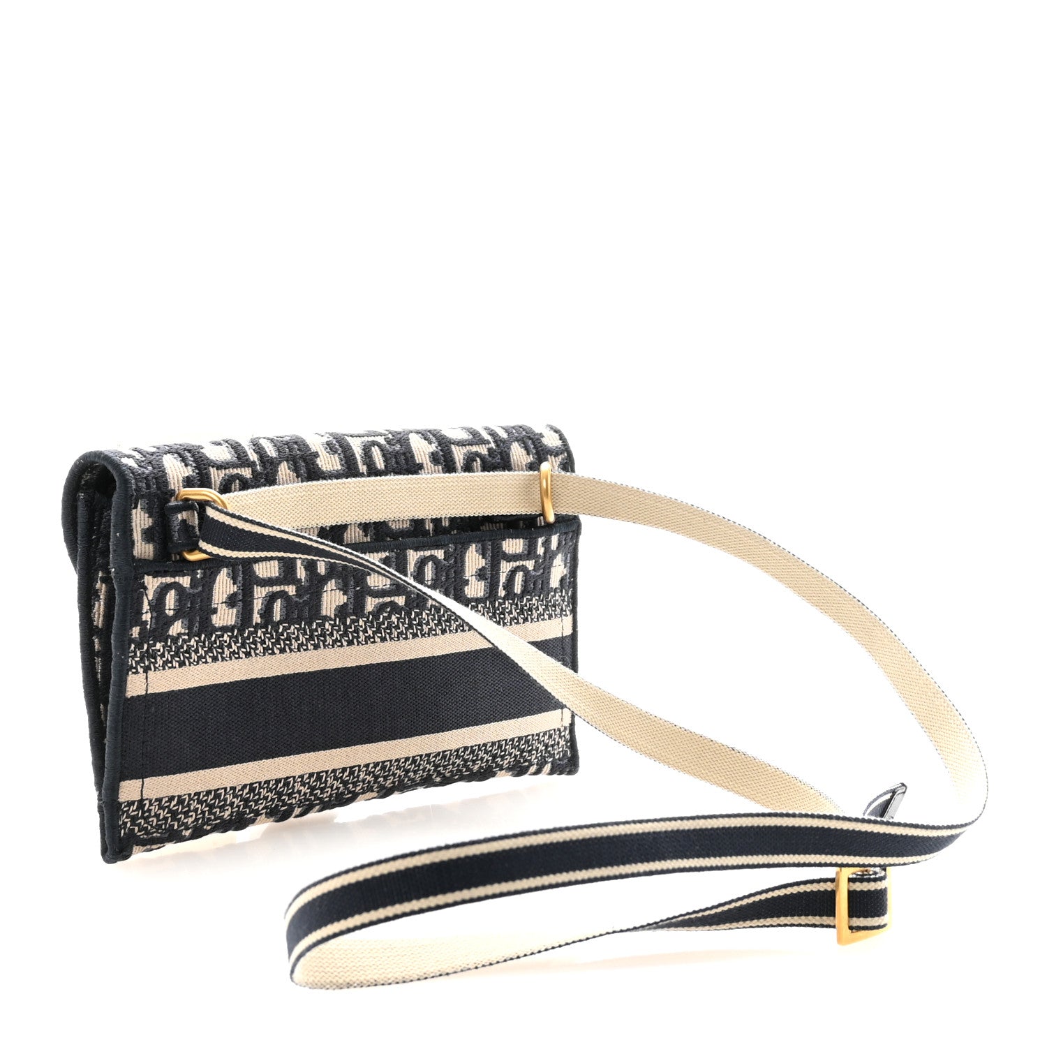 Christian Dior Oblique Slim Saddle Pouch Blue
