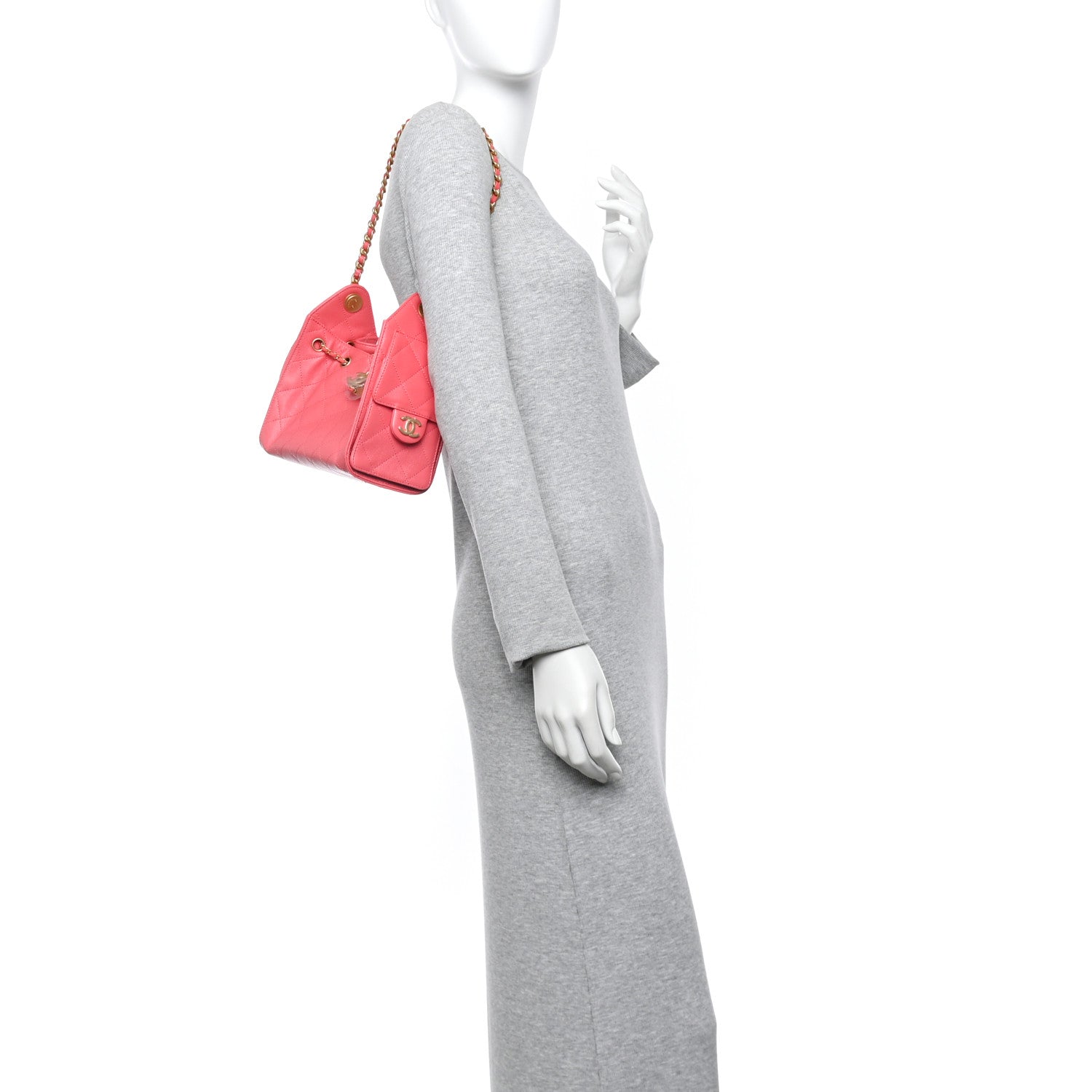 Chanel Caviar Quilted Mini Chanel 25 Handbag Coral