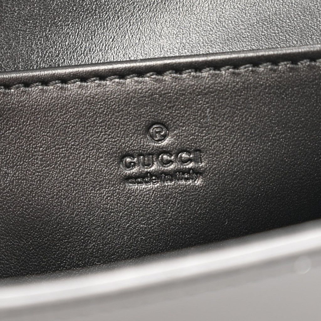 Gucci Senna Calfskin Petite GG Top Handle Shoulder Bag Black