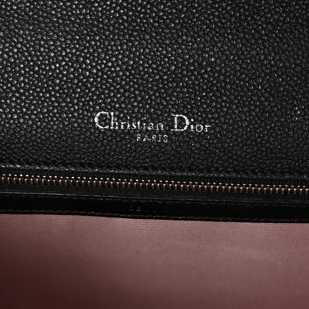Christian Dior Grained Calfskin Medium Diorama Flap Bag Black