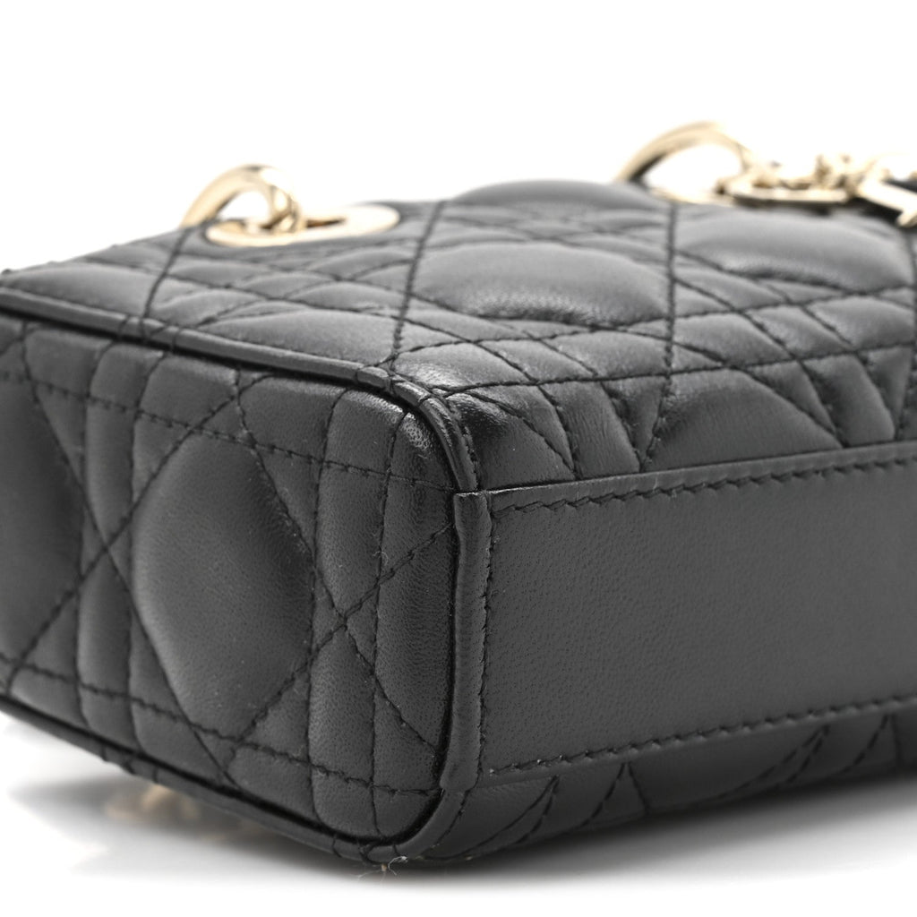 Christian Dior Lambskin Cannage Micro Lady D-Joy Black