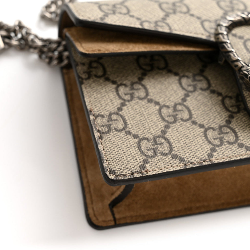 Gucci GG Supreme Monogram Super Mini Dionysus Shoulder Bag Taupe