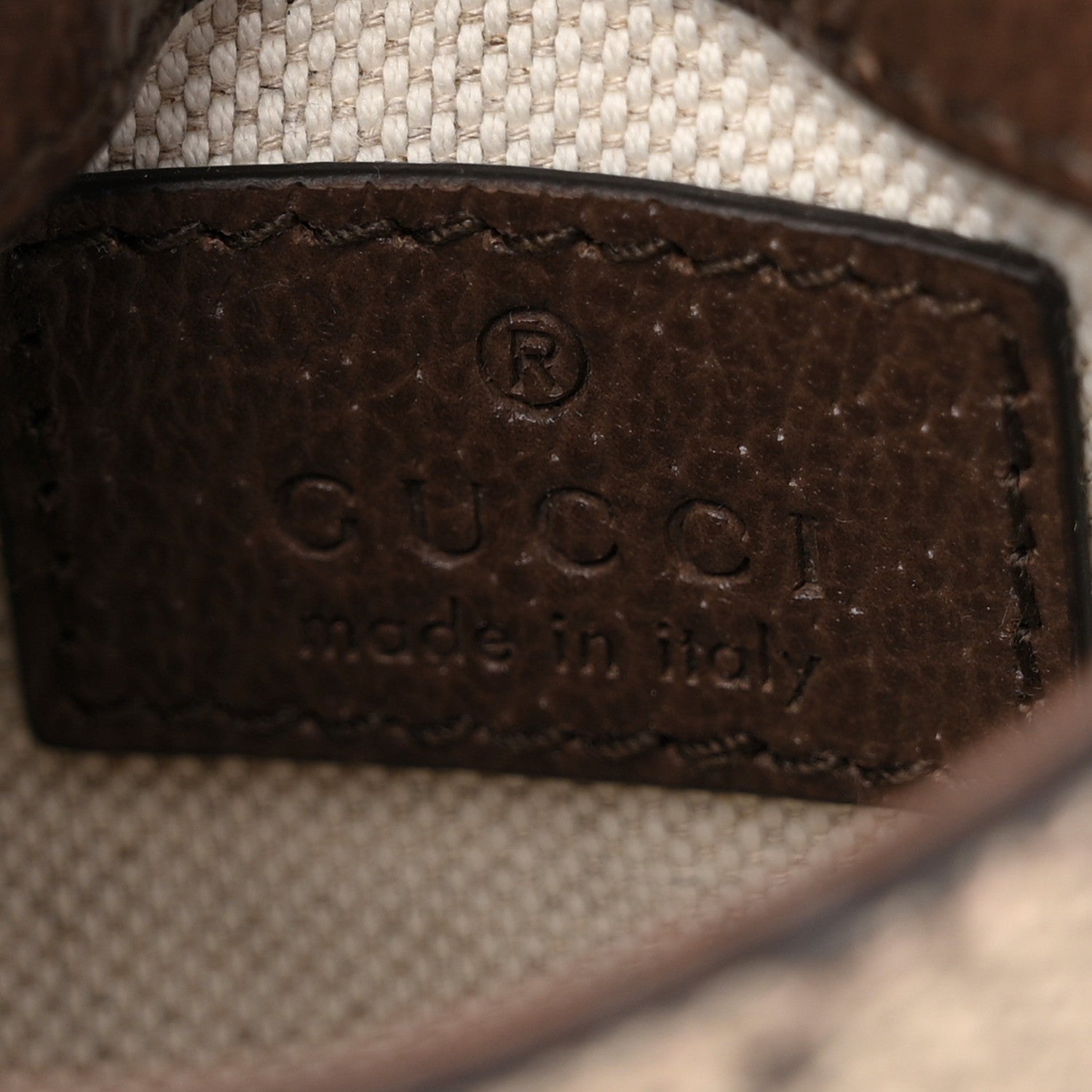 Gucci GG Supreme Monogram Textured Dollar Calfskin Blondie Card Case Wallet with Strap Beige Ebony New Acero