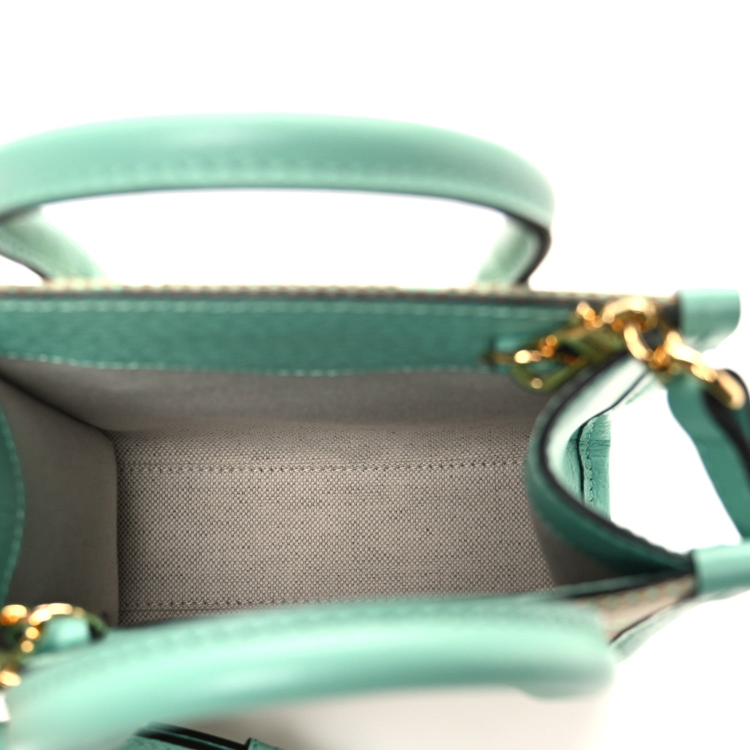 Gucci Monogram Jumbo GG Textured Dollar Calfskin Mini Tote Bag Pepperlight Mint