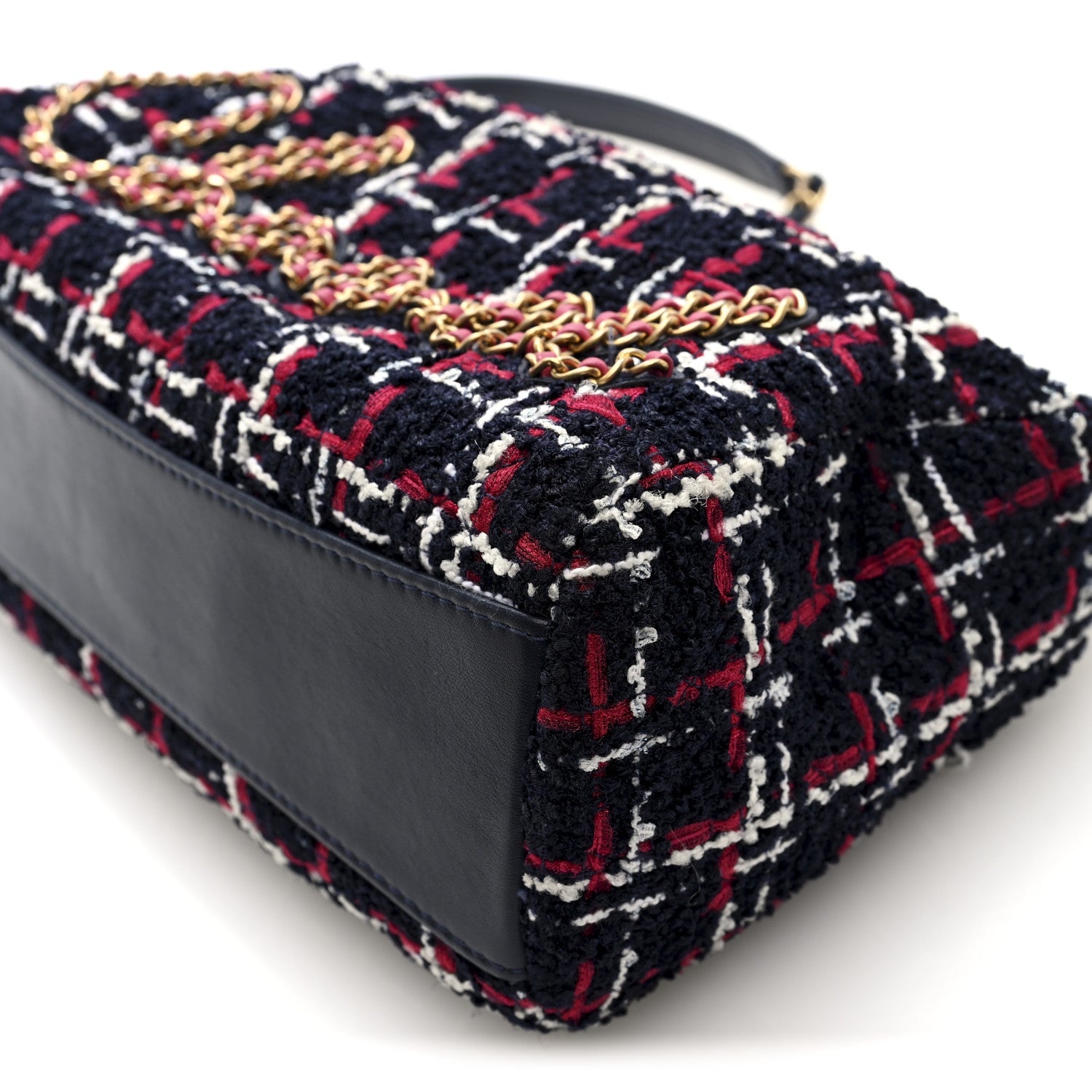 Chanel Tweed Calfskin Signe Hobo Navy Multicolor