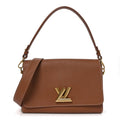 Louis Vuitton Calfskin Soft Twist Shoulder Bag Cognac