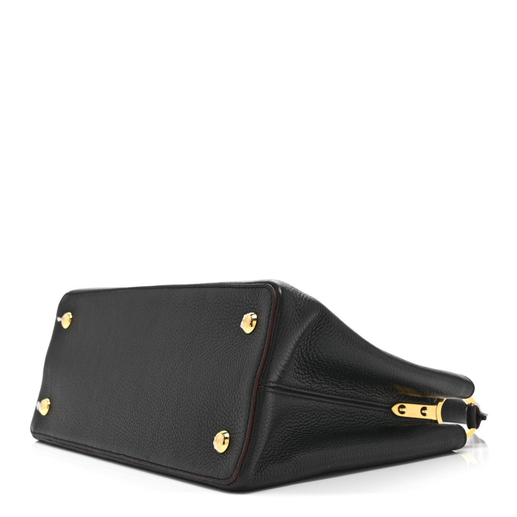 Louis Vuitton Taurillon Capucines MM Black Fuchsia