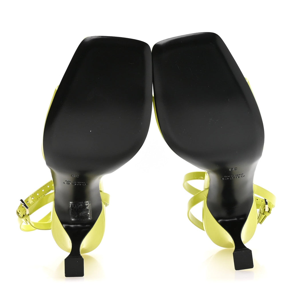 Gucci Regent Calfskin Horsebit Selene 85mm Slingback Sandals 39 Firefly