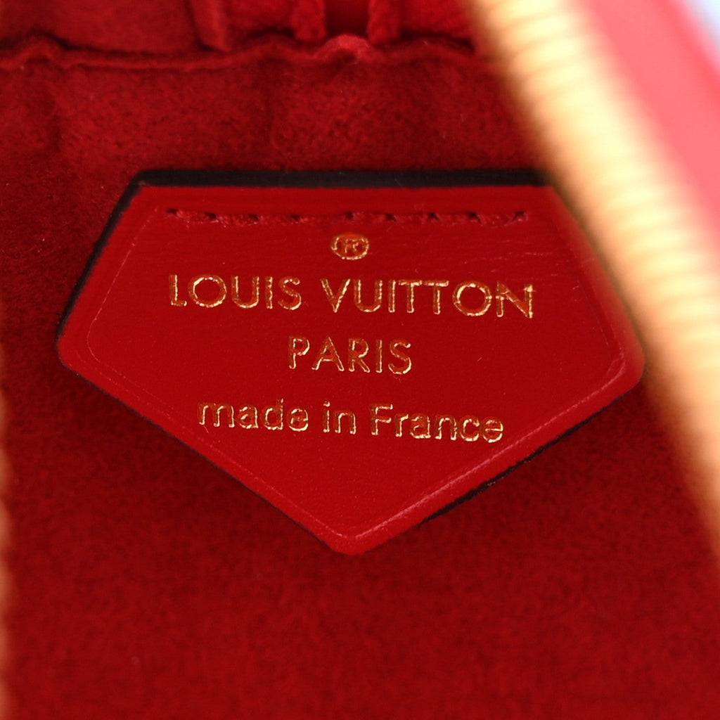 Louis Vuitton Denim Damier Monogram Patchwork PVC Beach Pouch Blue Rouge