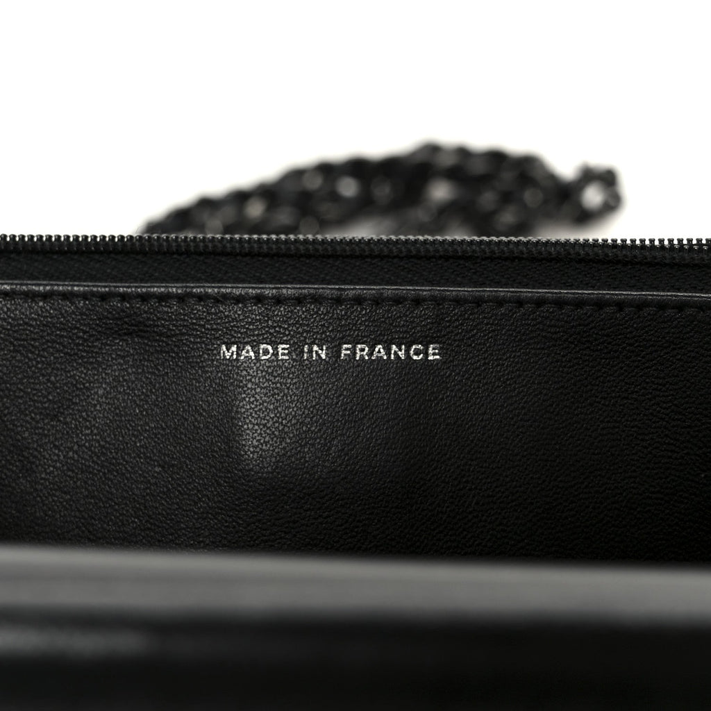 Chanel Lambskin Quilted Wallet On Chain WOC So Black