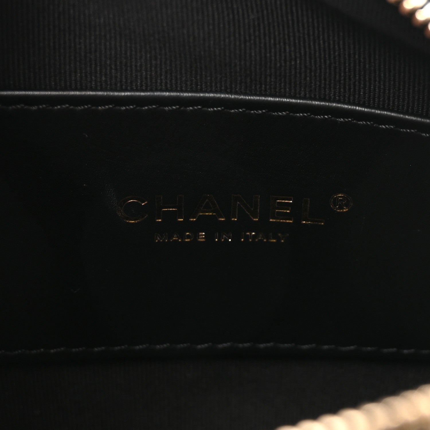 Chanel Lambskin Quilted Mini Pillow Crush Camera Case Black