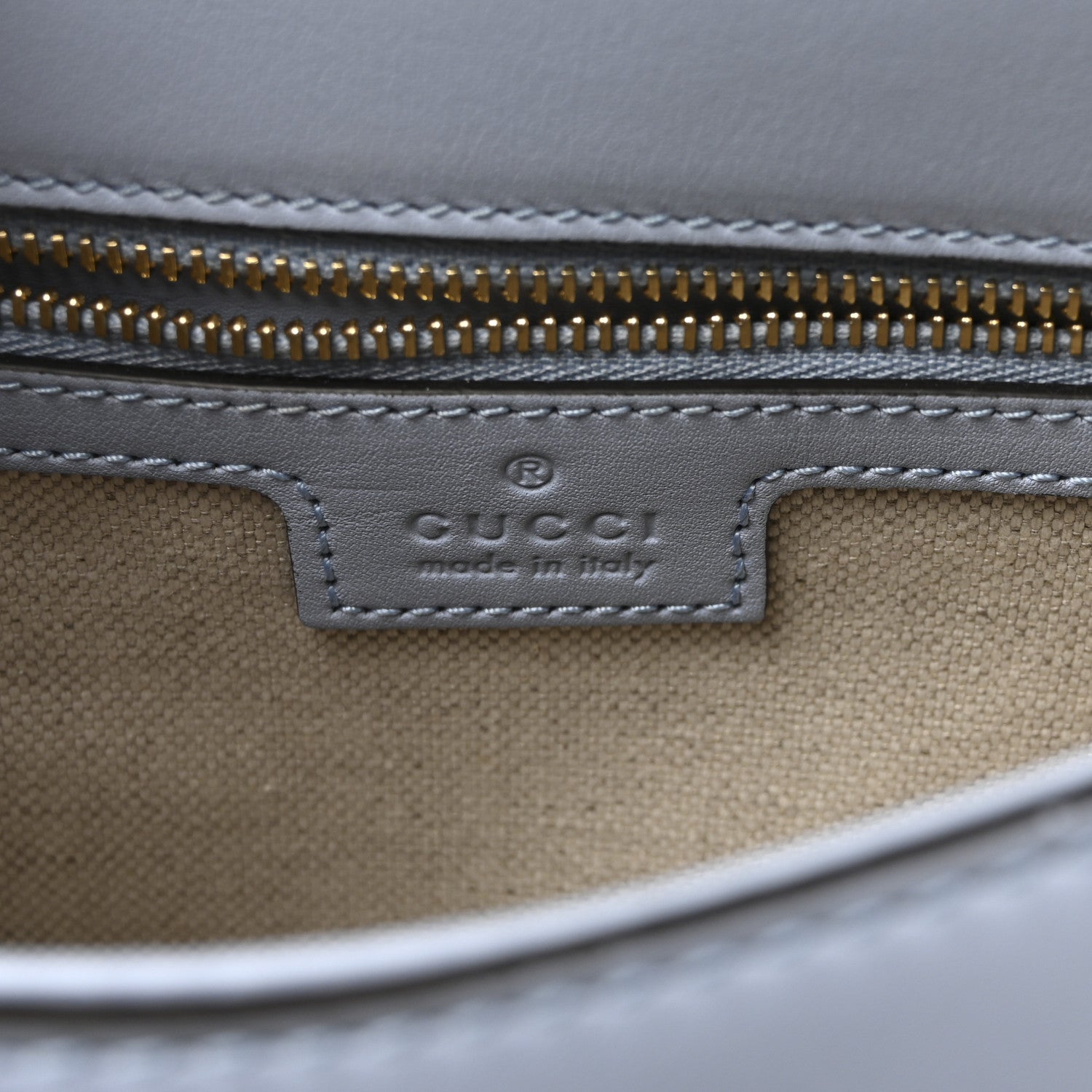 Gucci Roxy Calfskin Medium Blondie Top Handle Bag Cloudy Blue