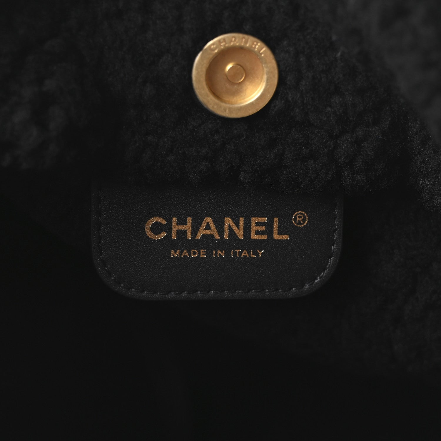 Chanel Aged Lambskin Shearling Quilted Small Chanel 22 Black